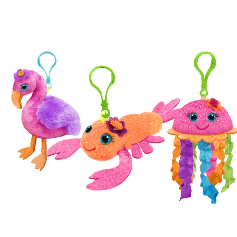 Plush Purse Charms for Backpack Handbag Purse Keychain Bag Women Girls Kids Sea